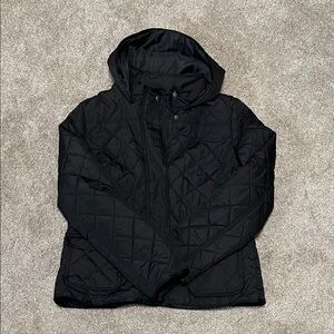 GAP Women’s Black Quilted Puffer Jacket | Snap Front | Size L